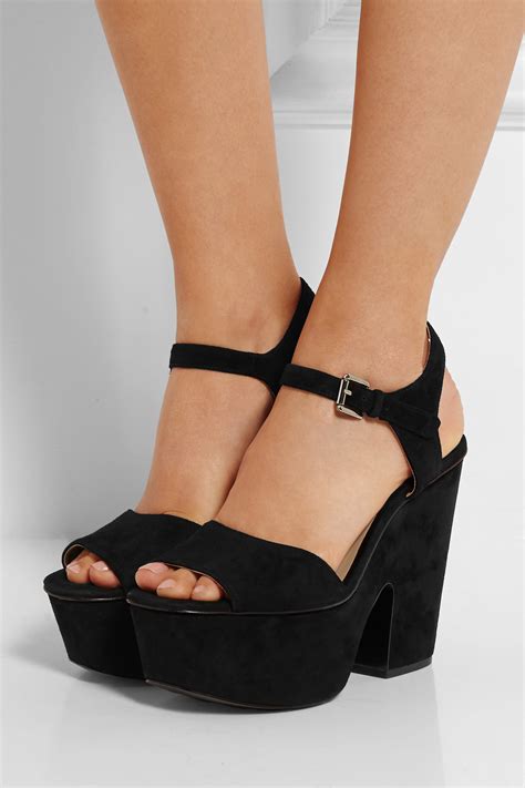 michael kors suede platform sandals